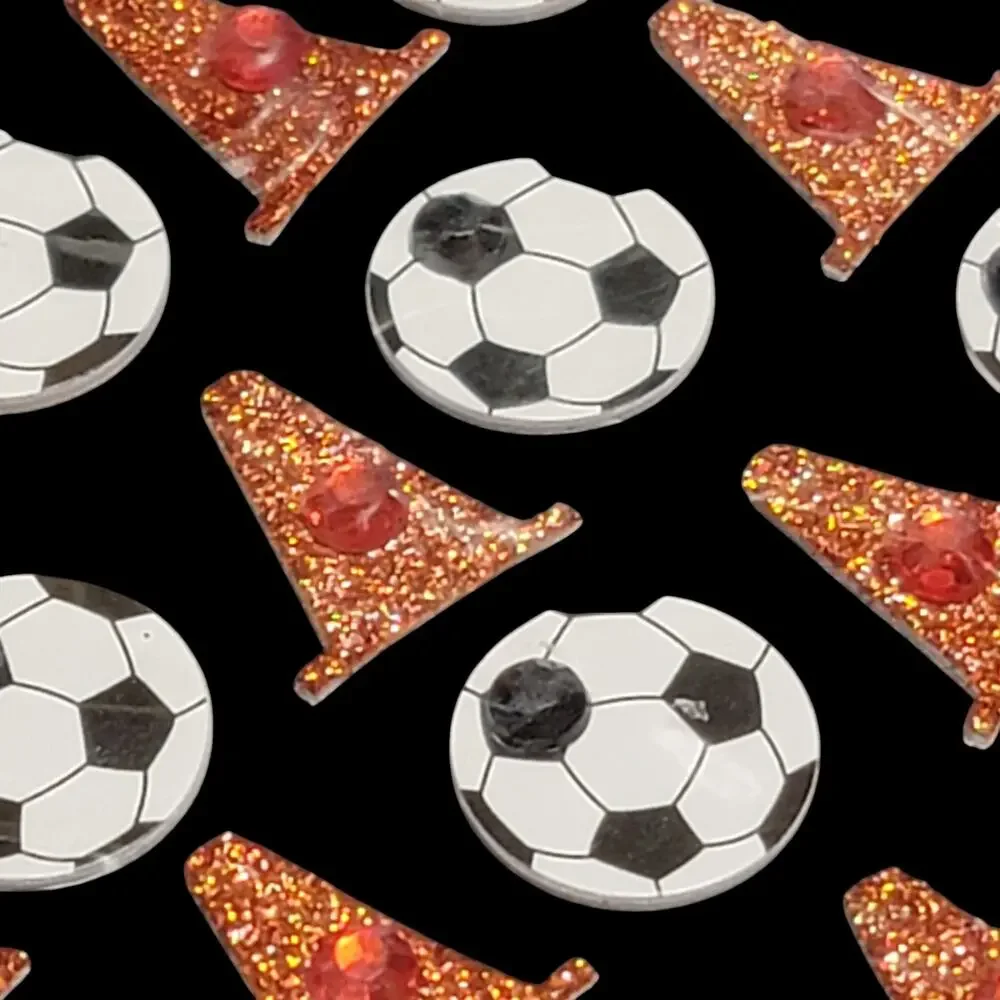 Jolees Boutique Soccer Stickers‎ Dimensional Glitter Rhinestone Scrapbooking